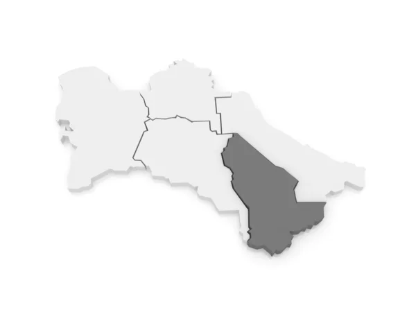 Mapa da Província de Mary. Turquemenistão . — Fotografia de Stock