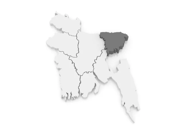 Mapa ze sylhet. Bangladéš. — Stock fotografie