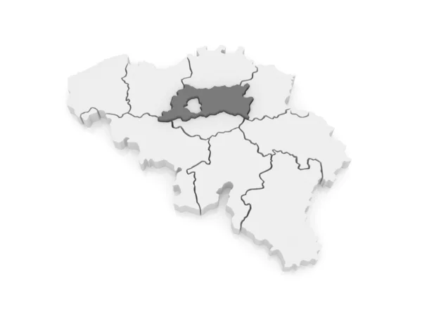 Karte des flämischen Brabant. Belgien. — Stockfoto