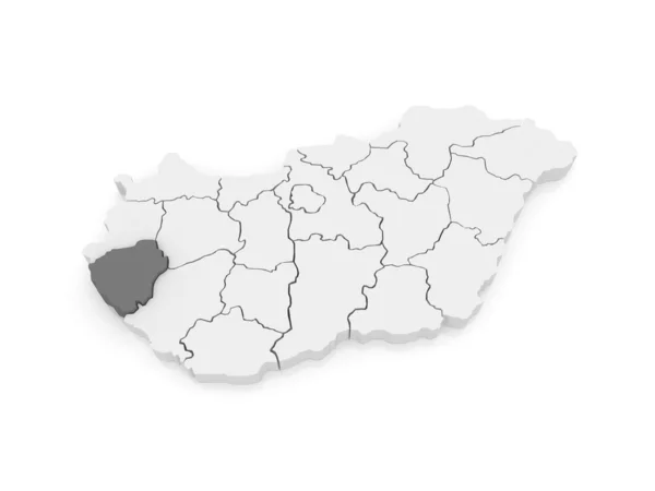 Карта провінції zala. Угорщина. — стокове фото