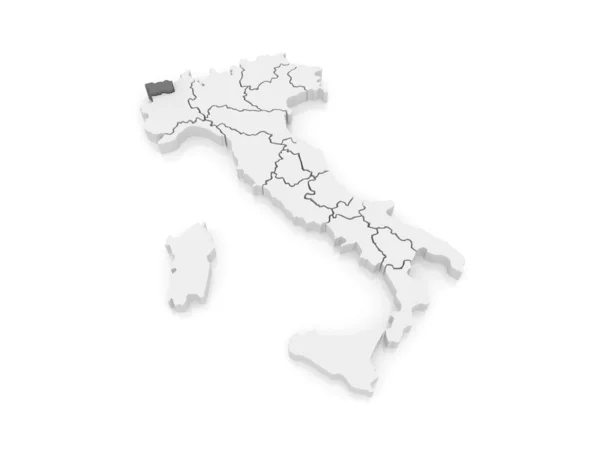 Mappa della Valle d'Aosta. Italia . — Foto Stock