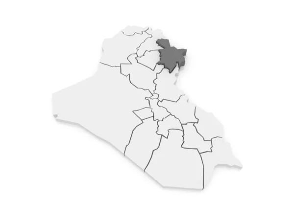 Χάρτης της as sulaymaniyah. Ιράκ. — Φωτογραφία Αρχείου