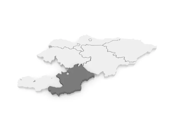 Mapa de Osh oblast. Quirguizistão . — Fotografia de Stock