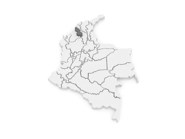 Map of Sucre. Colombia. — Stock Photo, Image