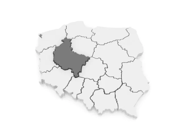 Mapa wielkopolska. Polsko. — Stock fotografie