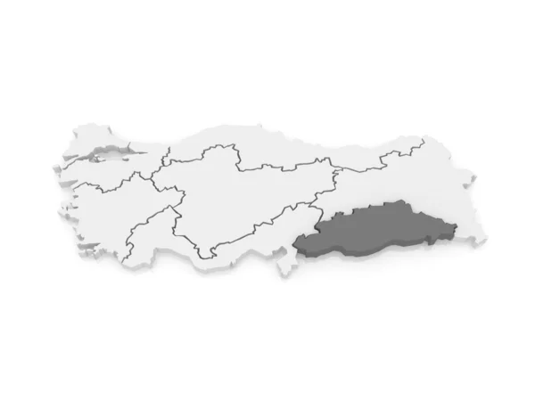 Mapa w południowo-wschodniej Anatolii. Turcja. — Zdjęcie stockowe