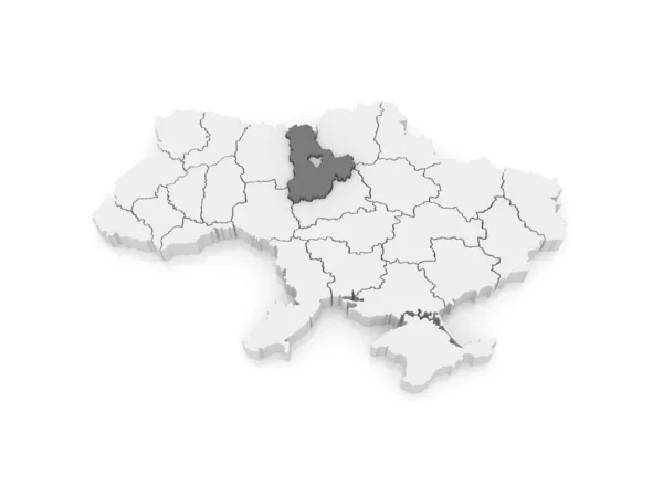 Карта Киевской области. Украина . — стоковое фото