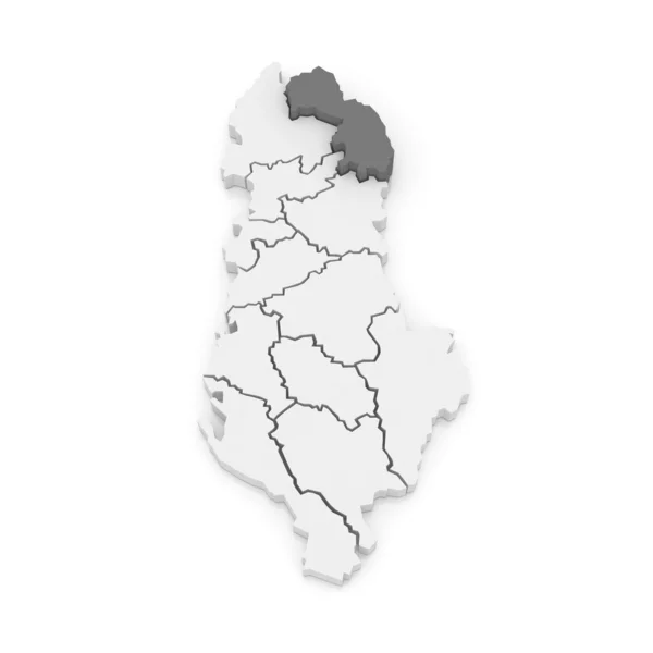 Landkarte der Kukes. Albanien. — Stockfoto