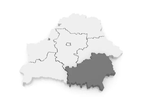 Karta över Homel regionen. Vitryssland. — Stockfoto