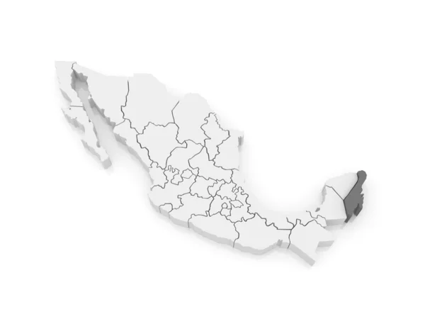 Kaart van quintana roo. Mexico. — Stockfoto