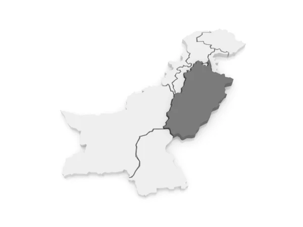 Map of Punjab. Pakistan. — Stock Photo, Image