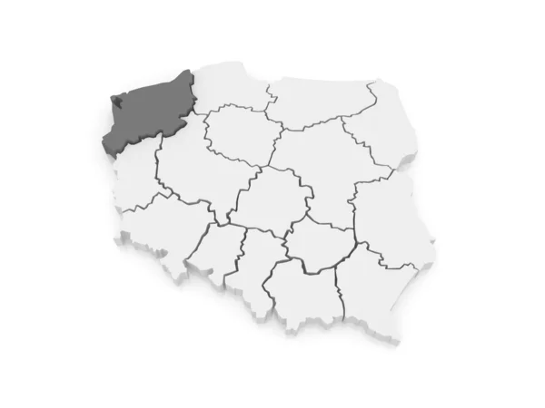 Map of Western Pomeranian. Poland. — Stock Photo, Image