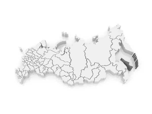 Карта Российской Федерации. Сахалинская область . — стоковое фото