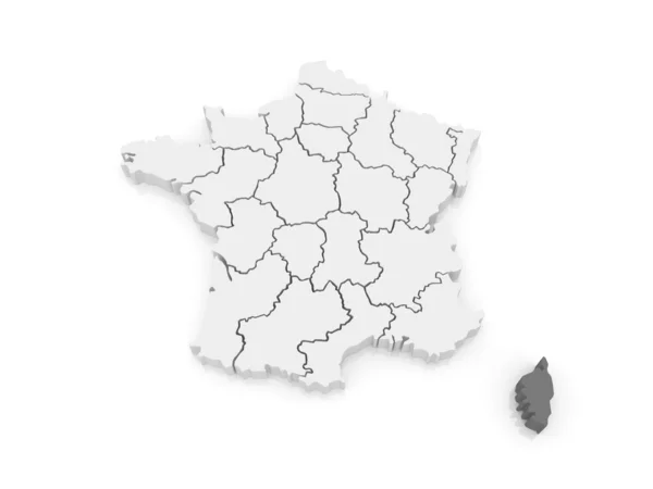 Карта Корсики. Франція. — стокове фото