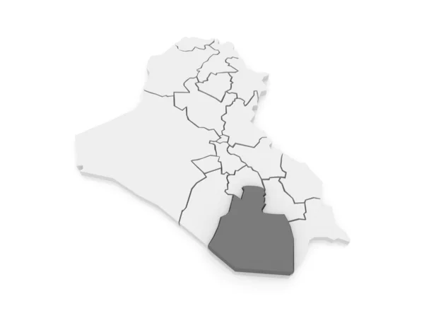 Mapa muthanna. Irak. — Zdjęcie stockowe