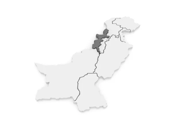 Map of Federally Administered Tribal Areas of Peshawar. Pakistan — Stock Photo, Image