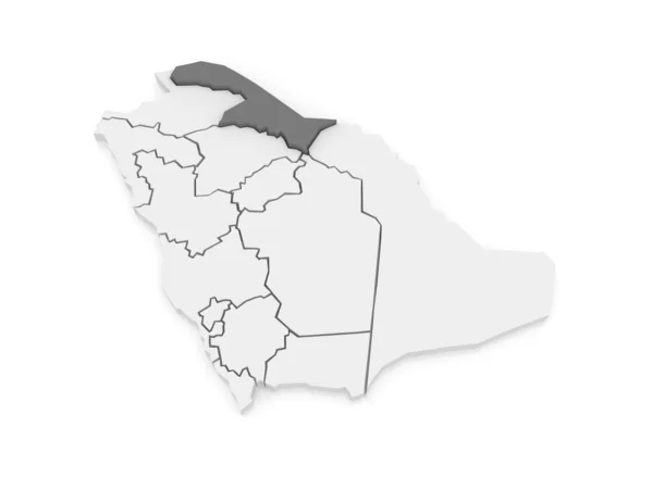 Map of El Al Hudud Northern Border. Saudi Arabia. — Stock Photo, Image