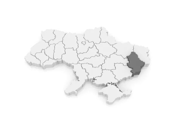 Térkép-Donyeck régióban. Ukrajna. — Stock Fotó
