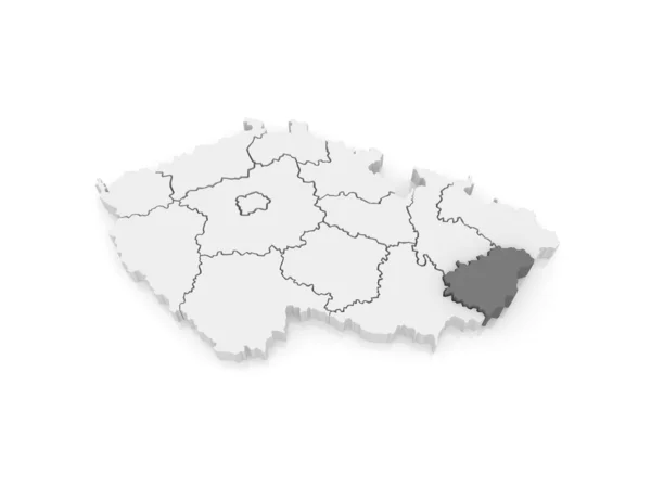 Mapa da Região de Zlin. República Checa . — Fotografia de Stock