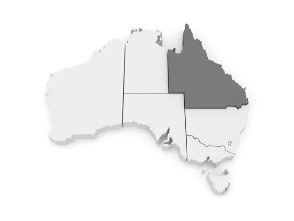 Mapa queensland. Austrálie. — Stockfoto