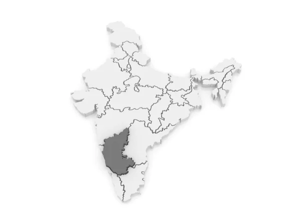 Mapa karnataka. Indie. — Stock fotografie