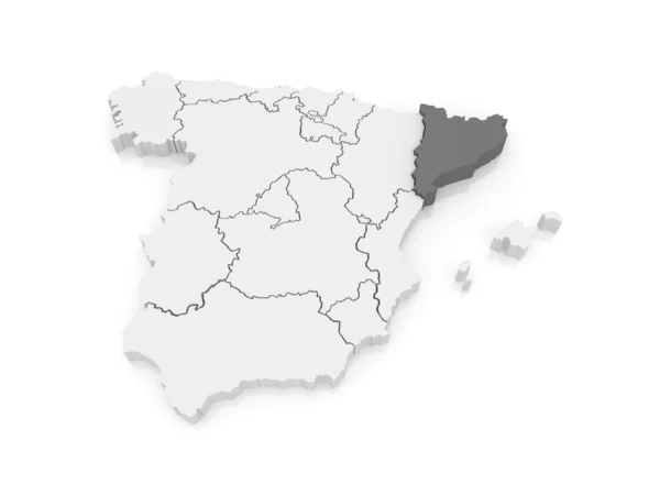 Karte von Katalonien. Spanien. — Stockfoto