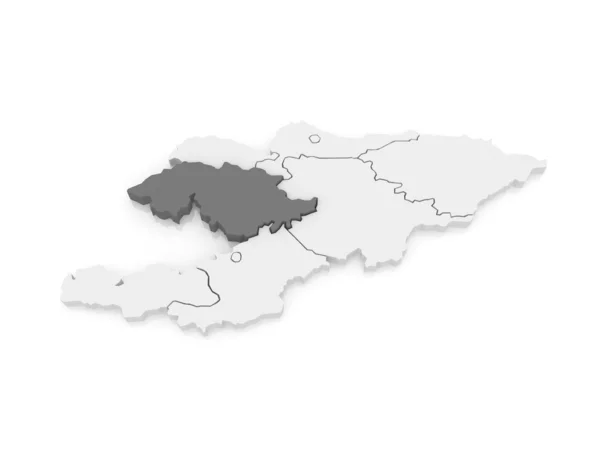 Mappa della provincia di Jalal-Abad. Kirghizistan . — Foto Stock