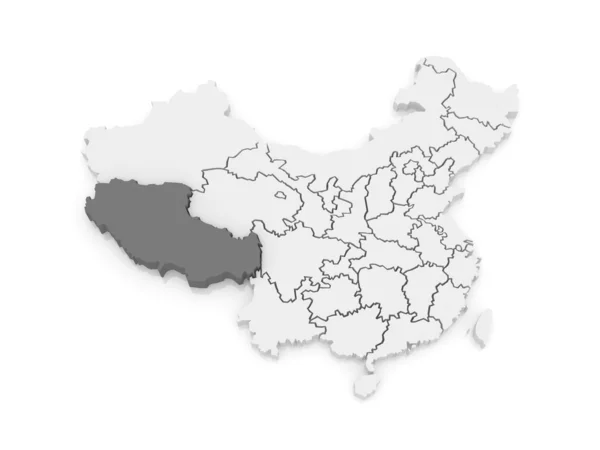 Mapa de Tibet. China. . — Foto de Stock