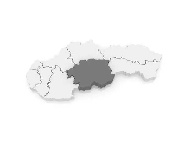 Banska bystrica bölge haritası. Slovakya. — Stok fotoğraf