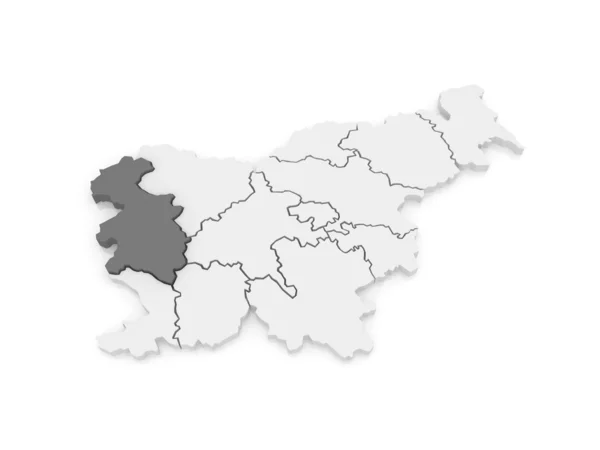 Karte der Region Goritskii. Slowenien. — Stockfoto