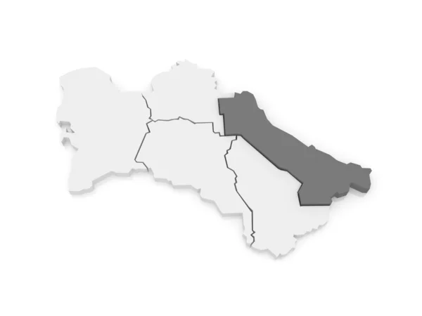 Lebap tartomány térképe. Türkmenisztán. — Stock Fotó