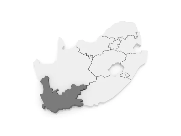 Western cape (cape town) haritası. Güney Afrika. — Stok fotoğraf