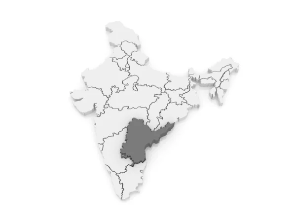 Karte von andhra pradesh. Indien. — Stockfoto