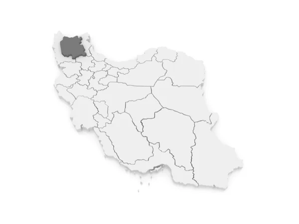 Mapa wschodnim Azerbejdżanie. Iran. — Zdjęcie stockowe