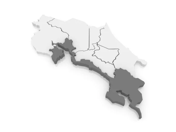 Mappa di Puntarenas. Costa Rica . — Foto Stock