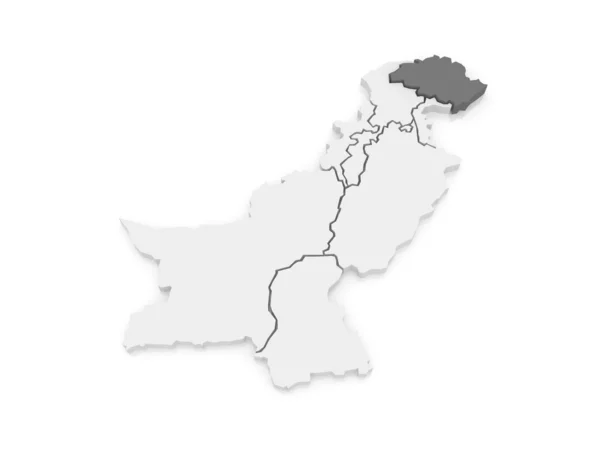 Mapa de Gilgit-Baltistan. Paquistão . — Fotografia de Stock