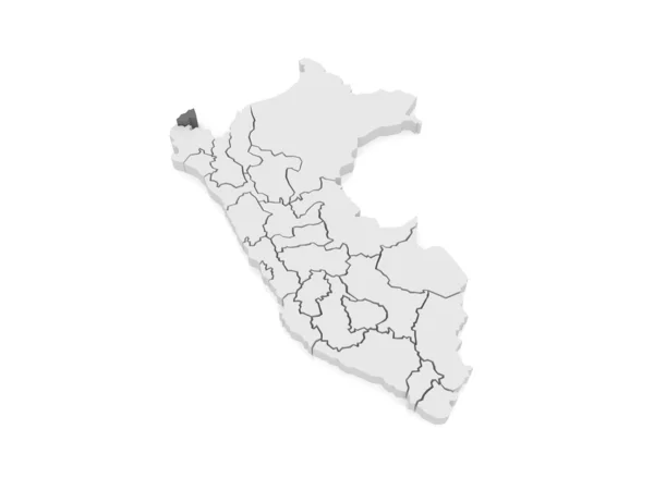 Map of Tumbes. Peru. — Stock Photo, Image