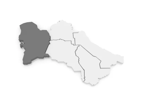 Mapa de Balkan Velayat. Turquemenistão . — Fotografia de Stock