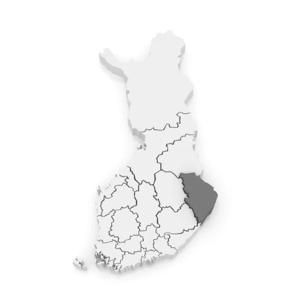 Kuzey Karelya Haritası. Finlandiya. — Stok fotoğraf