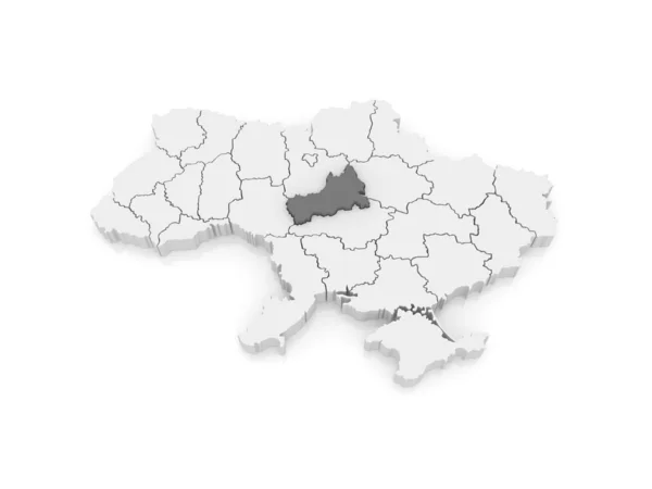 Carte de la région de Tcherkasy. Ukraine . — Photo