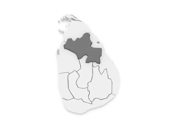 Mapa de North Central. Sri Lanka . — Fotografia de Stock