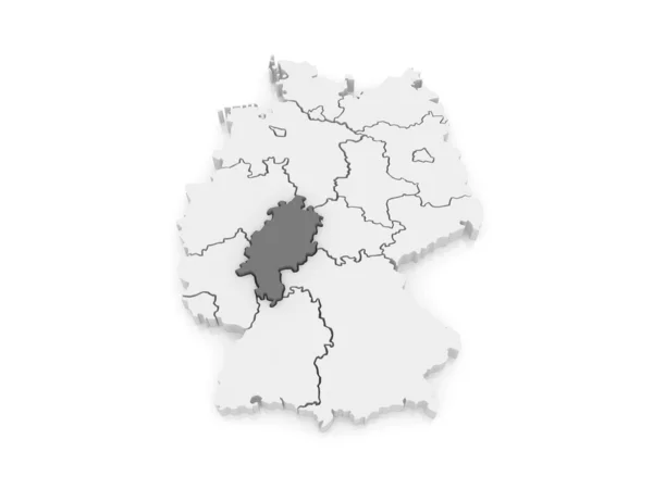 黑森州的地图。德国. — 图库照片