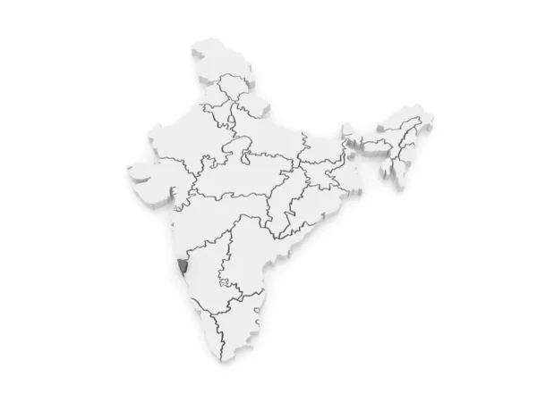 Goa Haritası. Hindistan. — Stok fotoğraf