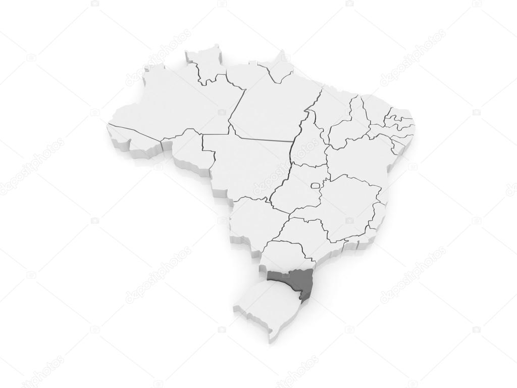 Map of Santa Catarina. Brazil.