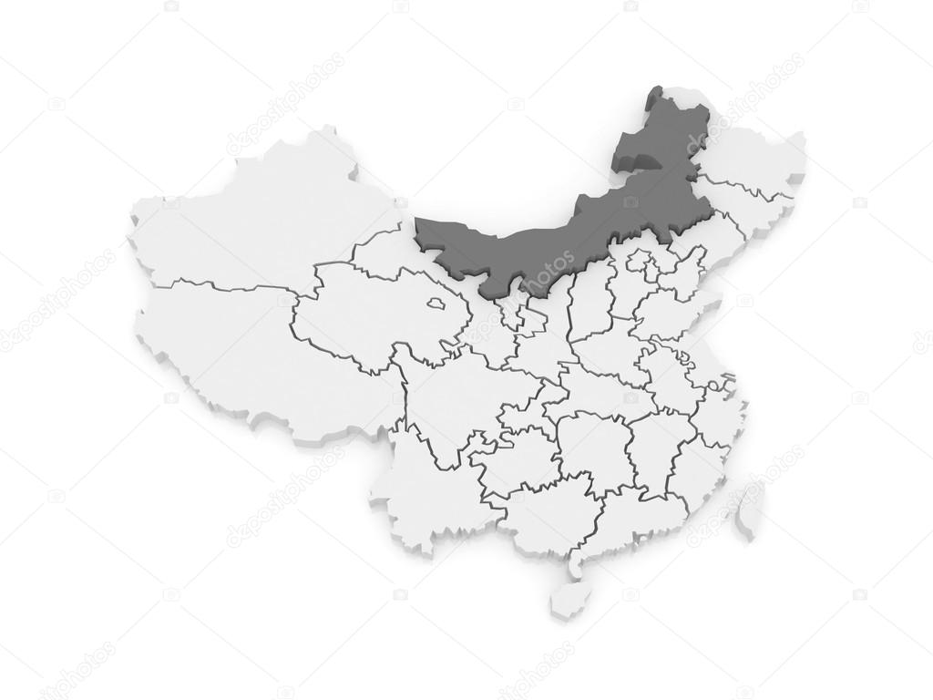 Map of Inner Mongolia. China.