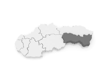 kosice bölge haritası. Slovakya.
