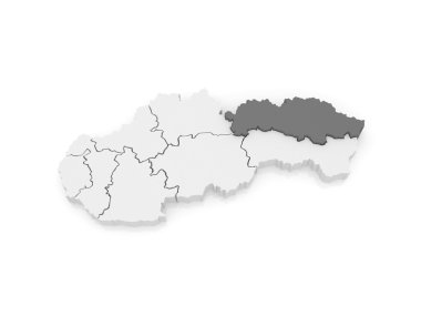 presov Haritası. Slovakya.