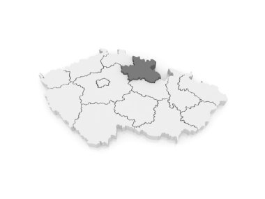 hradec kralove bölge haritası. Çek Cumhuriyeti.