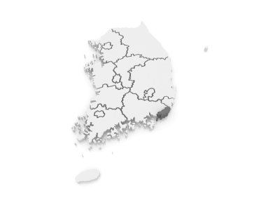 busan Haritası. Güney Kore.