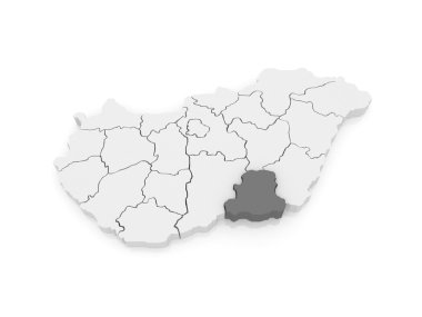 csongrad Haritası. Macaristan.